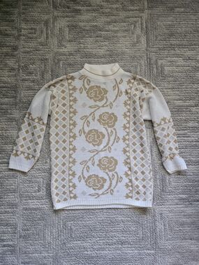 Vintage Metallic Rose sweater